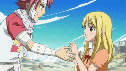 Image result for Natsu and Lucy gif